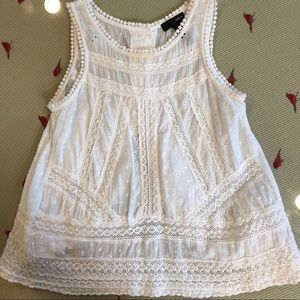 Bloomingdales Aqua Eyelet Tank